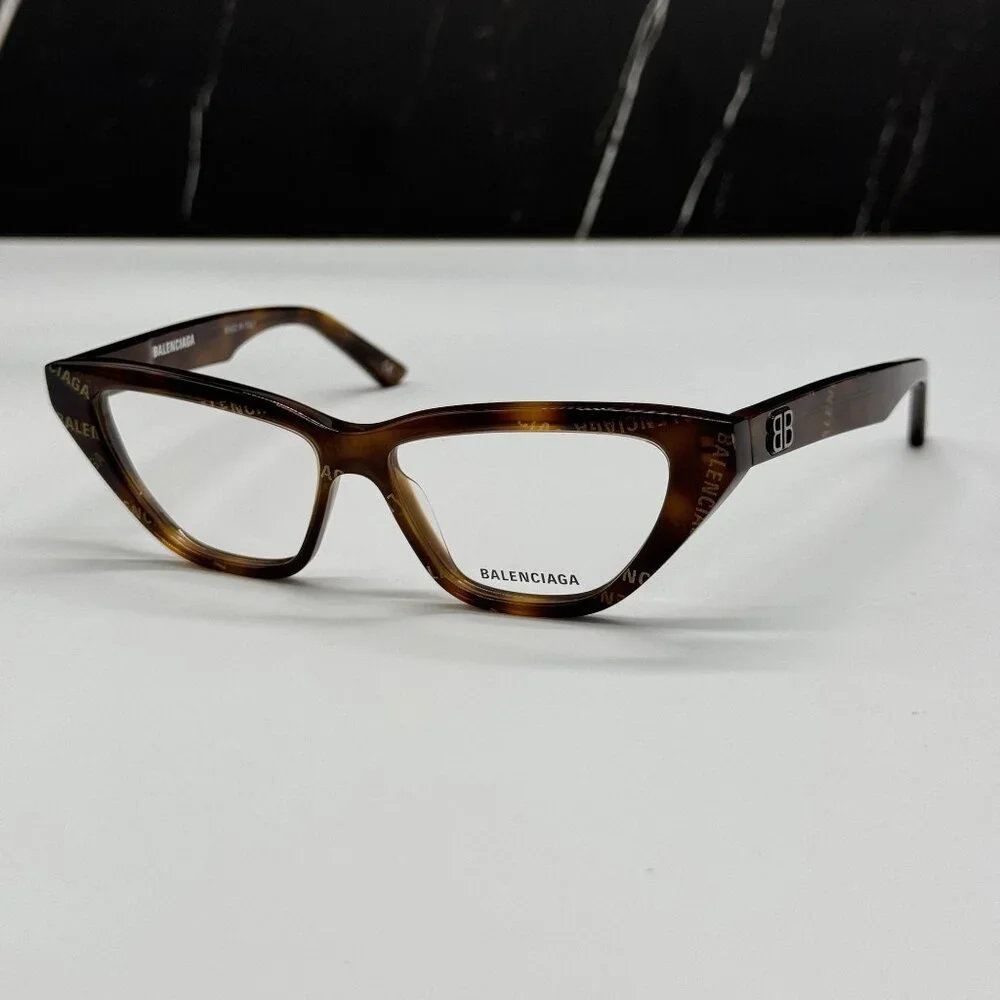 NEW BALENCIAGA BB0128O 002 CAT EYE HAVANA WOMEN EYEGLASSES BALENCIAGA